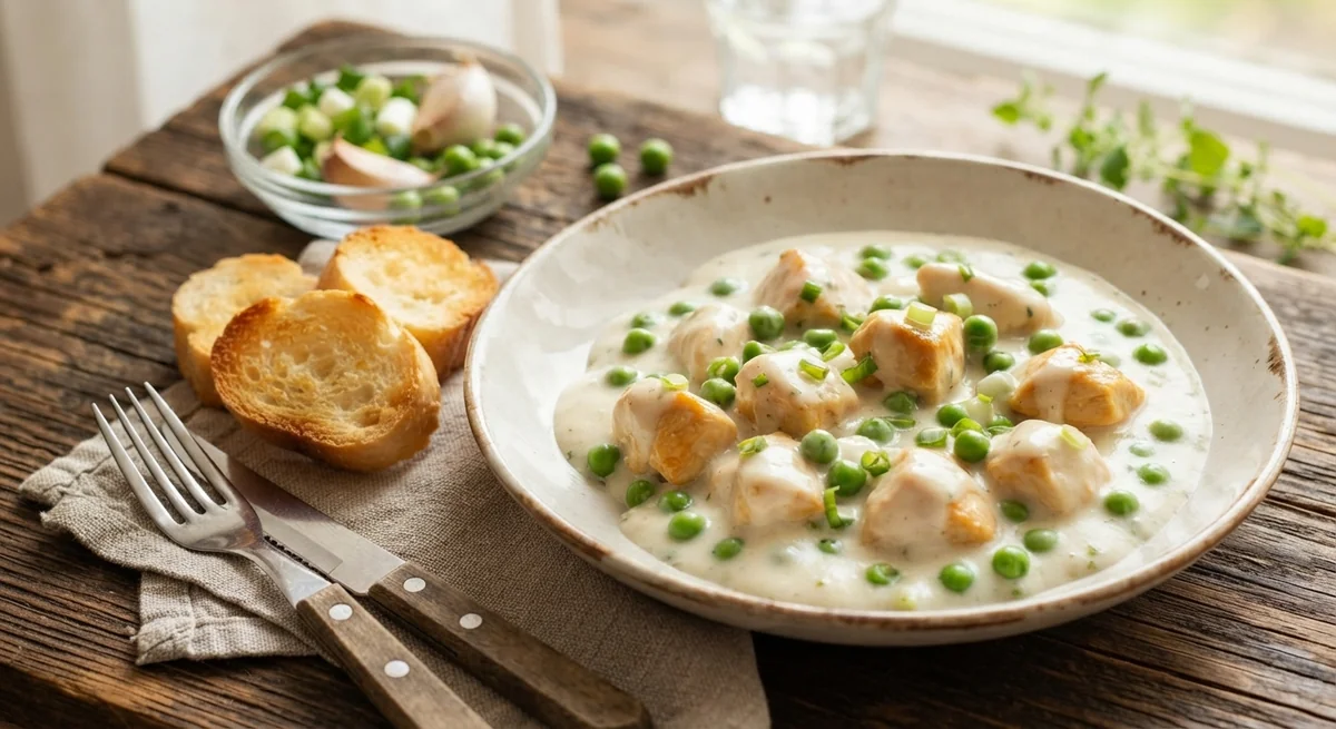 Chicken in Creamy Sauce with Baguette