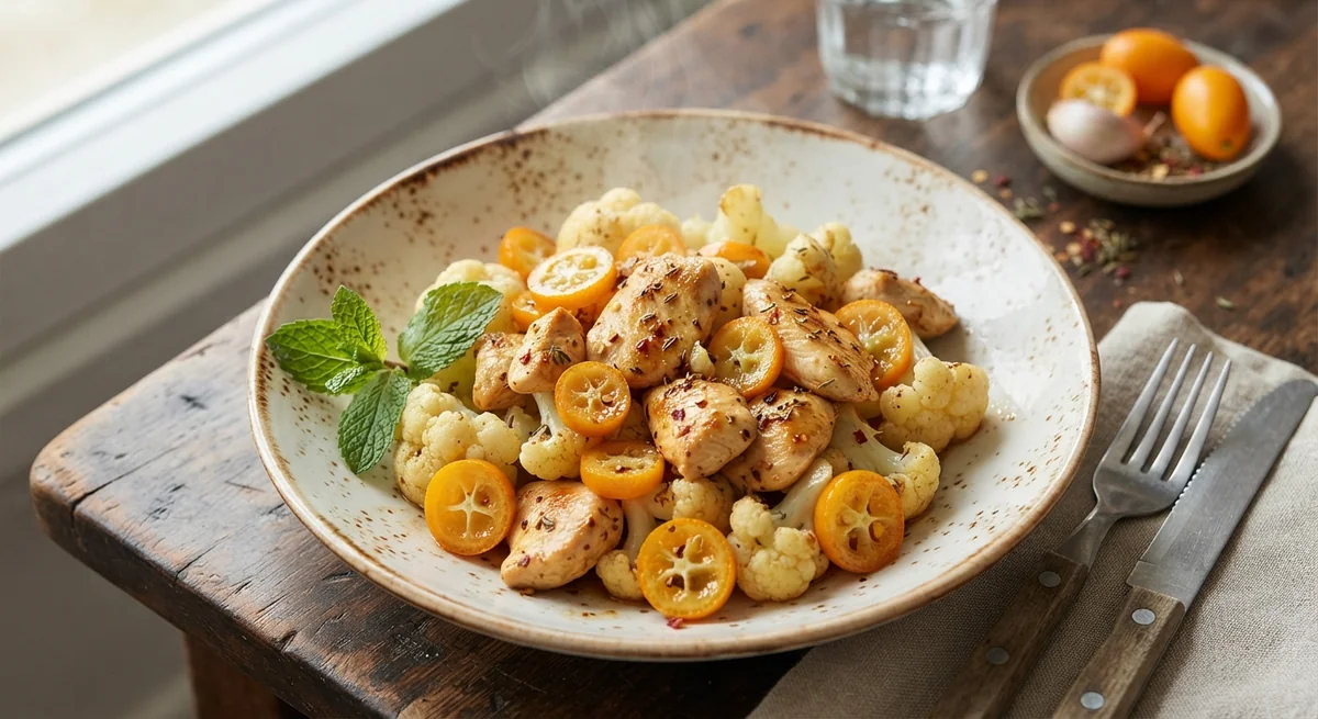 Chicken with Cauliflower and Kumquat