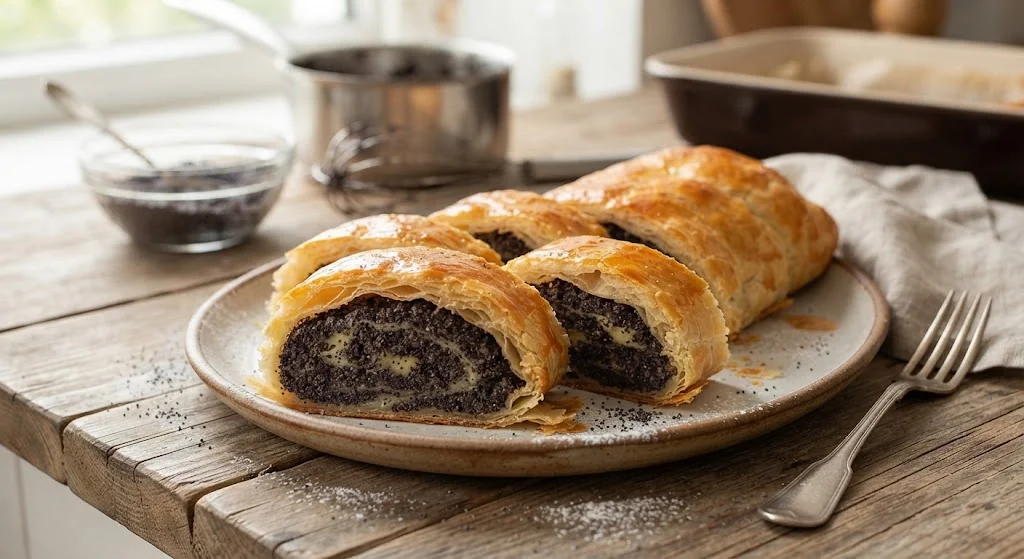 Poppy Seed Puff Pastry Roll
