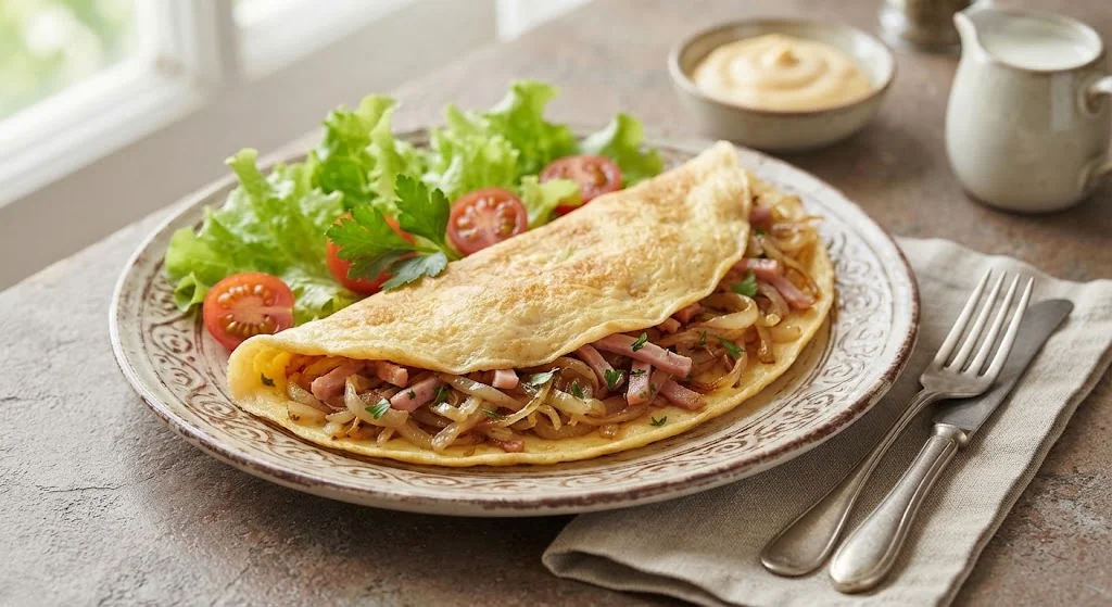 Omelette with Ham and Onion