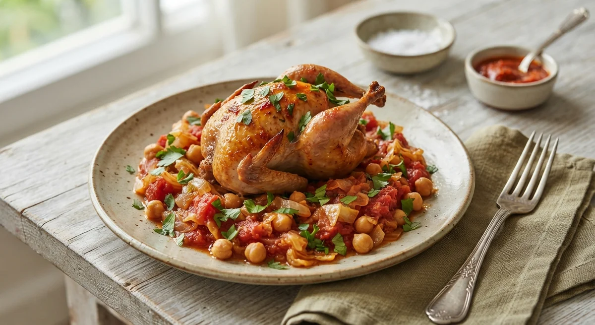 Roasted Quail with Cabbage Ragout