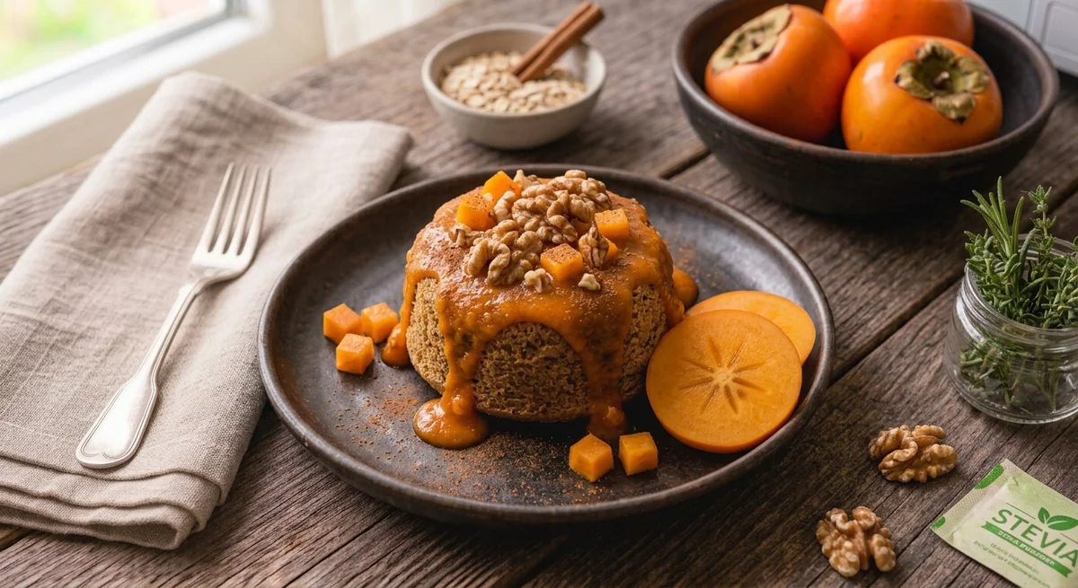 Полезный пирог из хурмы без муки и духовки