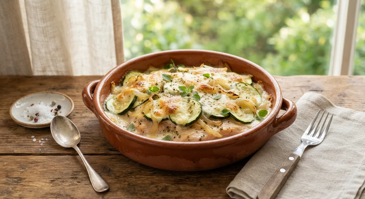 ПП мясо по-французски с индейкой и кабачками