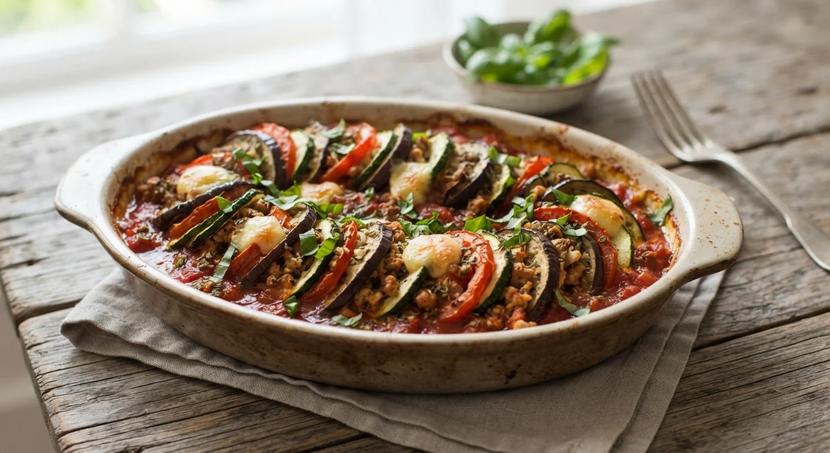 Oven-Baked Ratatouille with Chicken Mince
