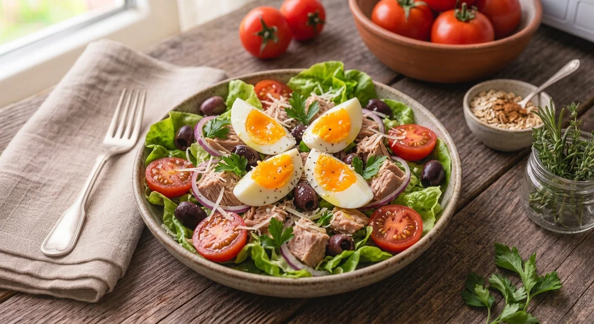 Салат с тунцом и яйцом