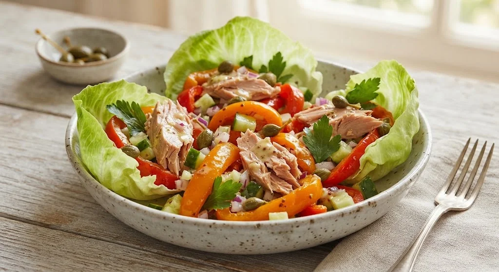 Салат с тунцом и запечённым перцем