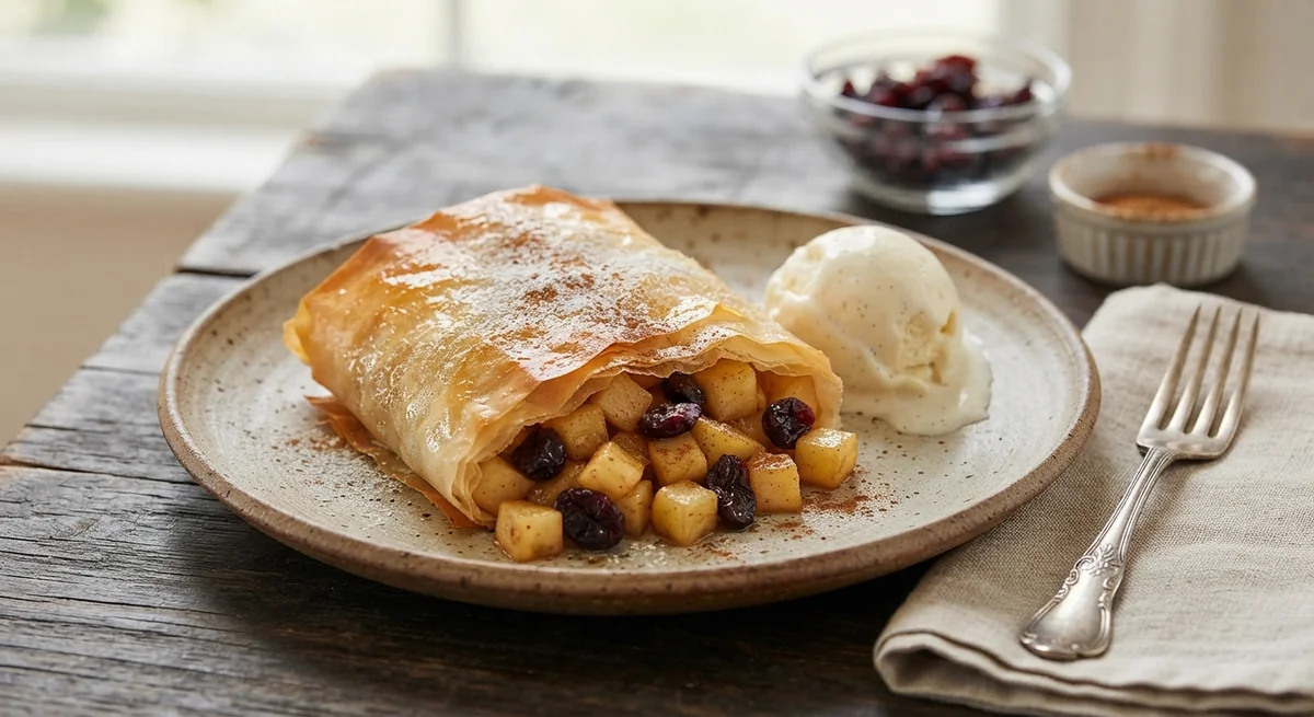 Apple, Pear and Cranberry Strudel