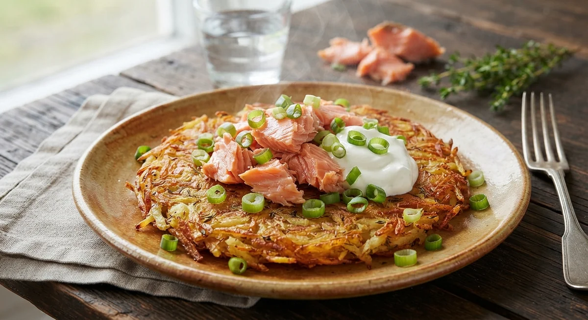 Swiss Potato Rösti with Pink Salmon