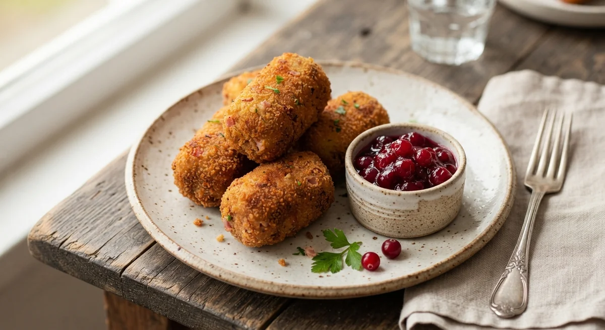 Cheese Croquettes with Cranberry Sauce