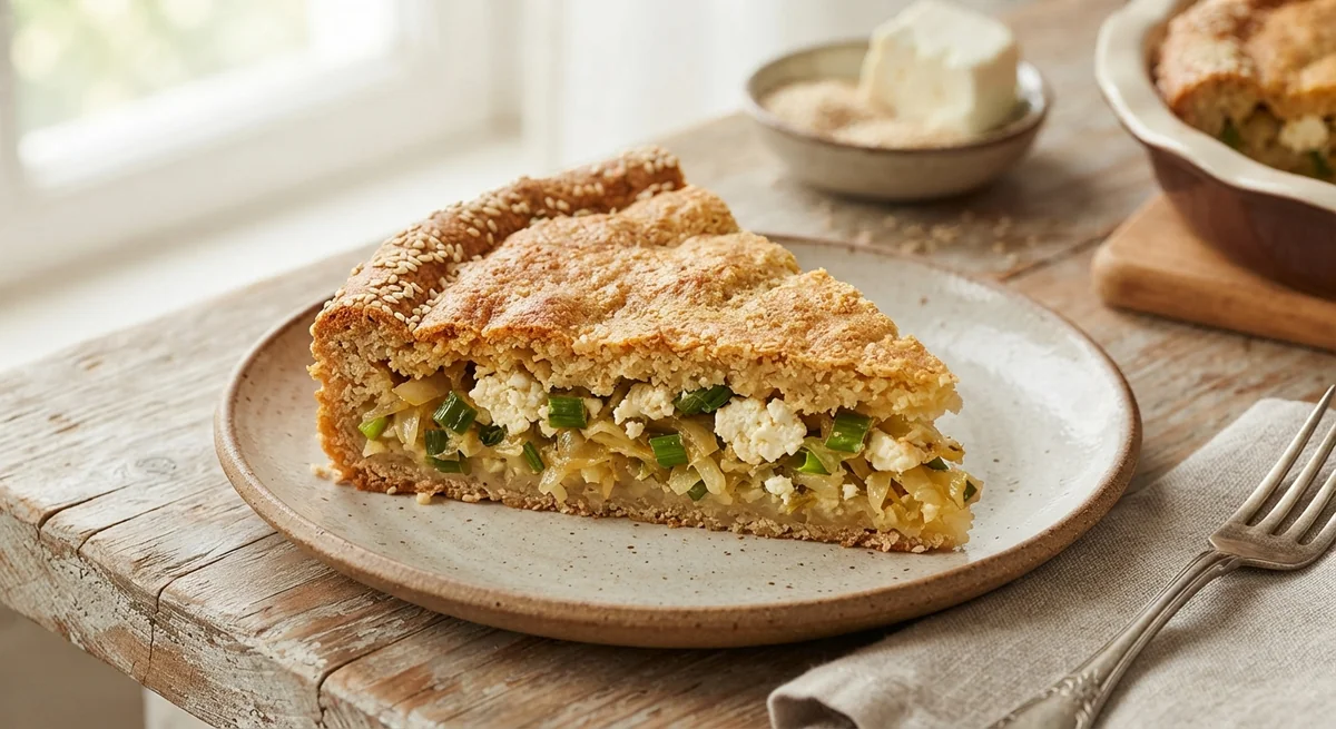 Rice Flour Jellied Pie with Cabbage and Cheese