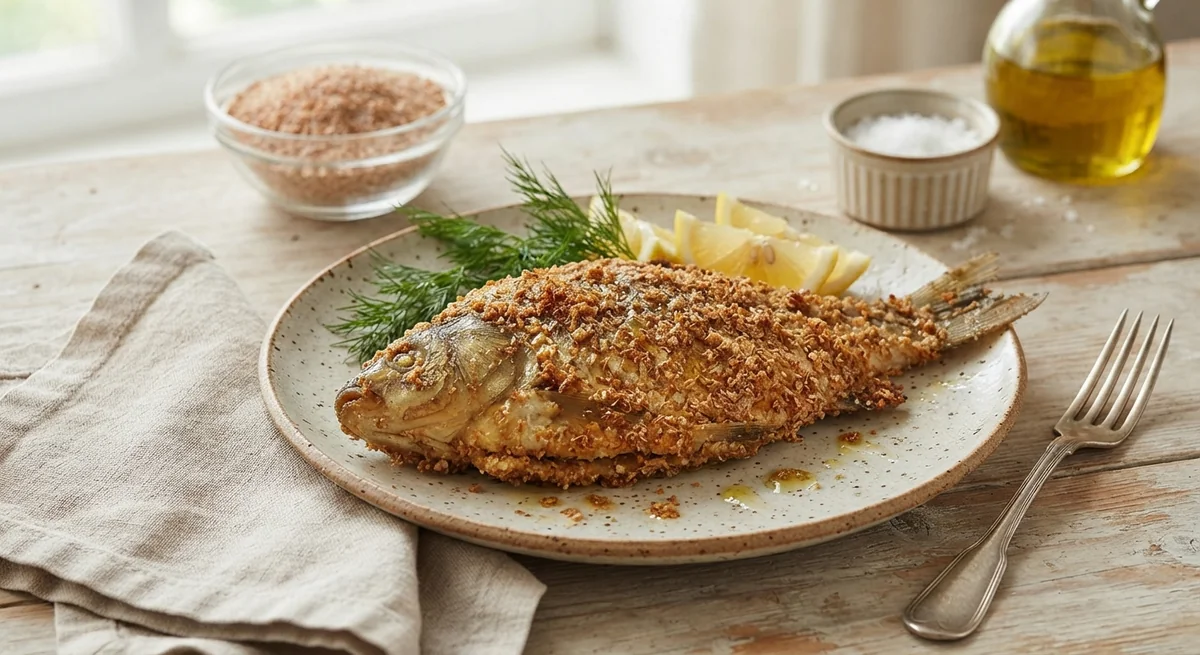Fried Crucian in Bran Crust