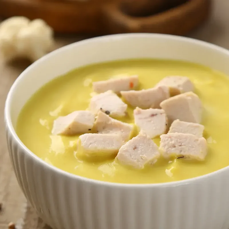 Нежный куриный суп-пюре с цветной капустой