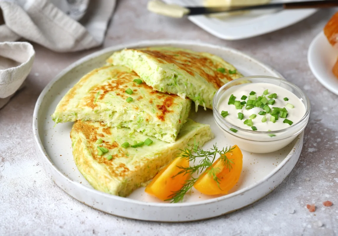Паровой омлет с кабачком и укропом