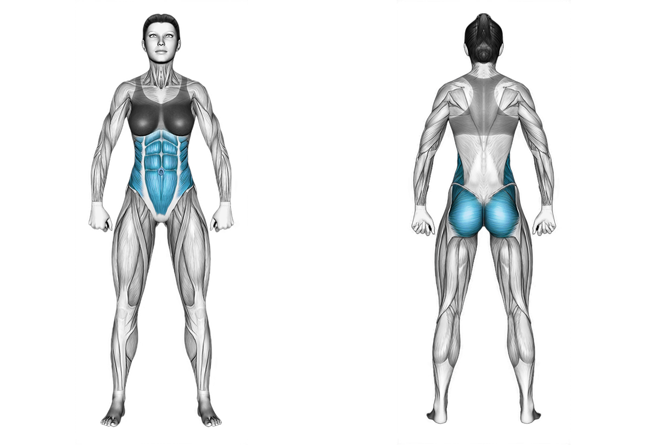 Side Plank with Hip Raise: abs, glutes