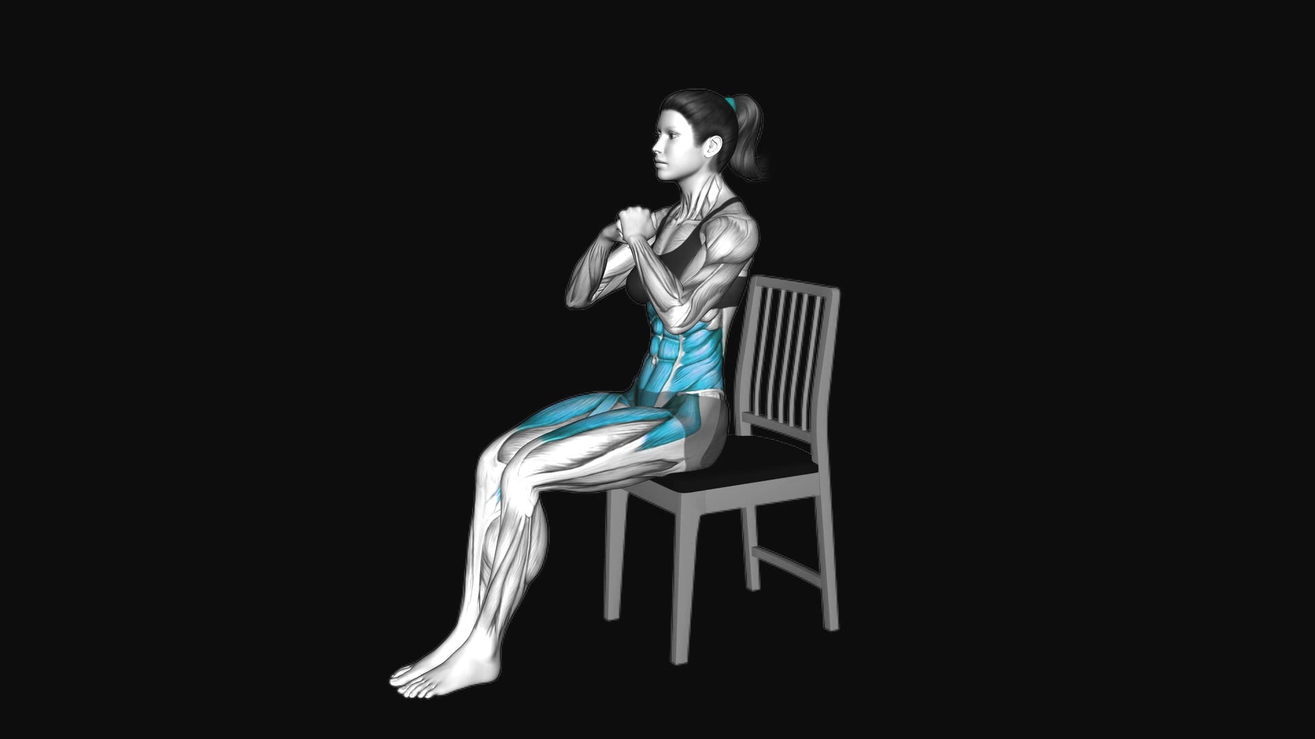 Sitting Alternate Knee Tuck on a Chair
