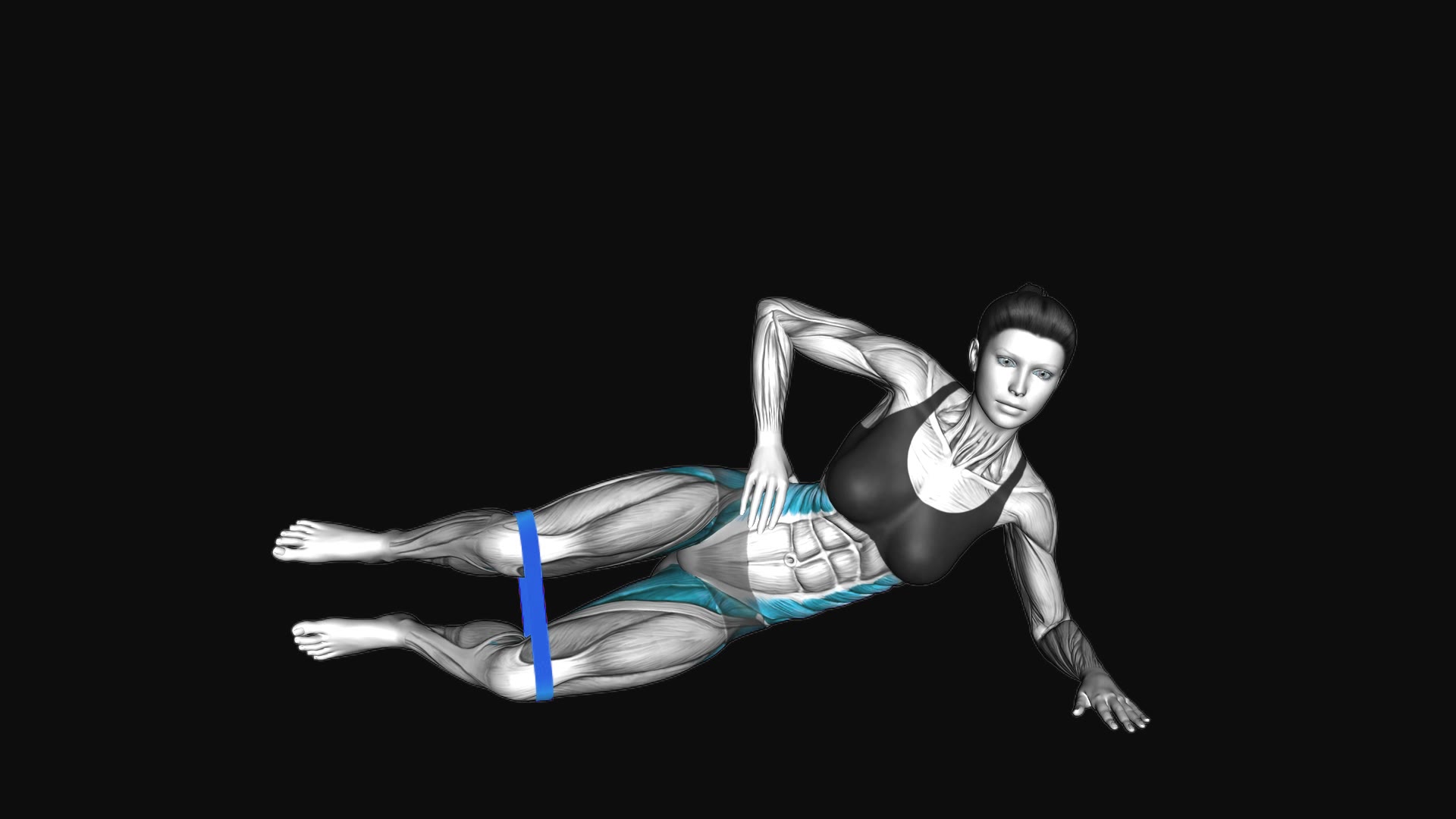 Resistance Band Side Plank Glute Raise