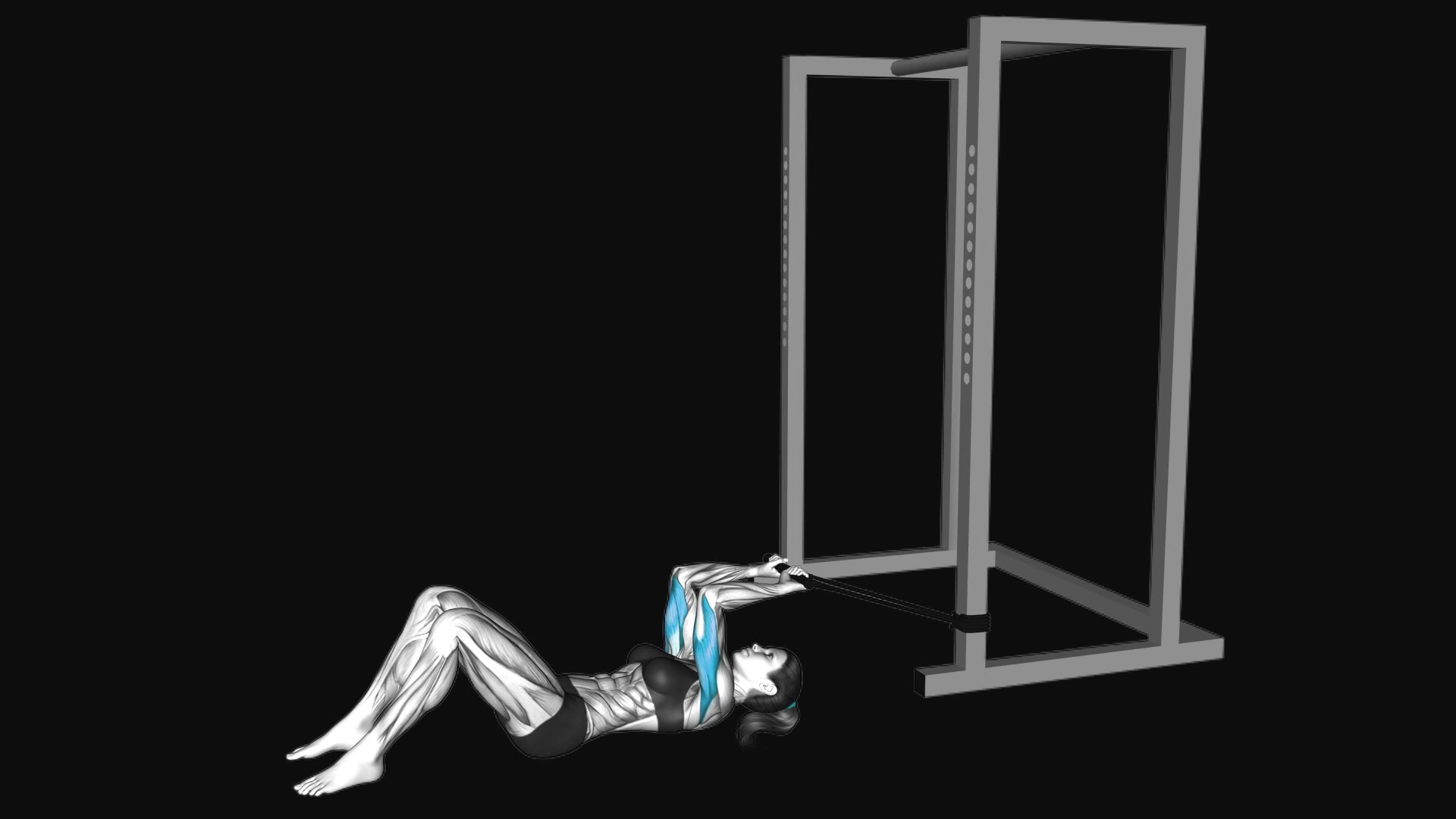 Band Lying Reverse Grip Pressdown (Skull Crusher)