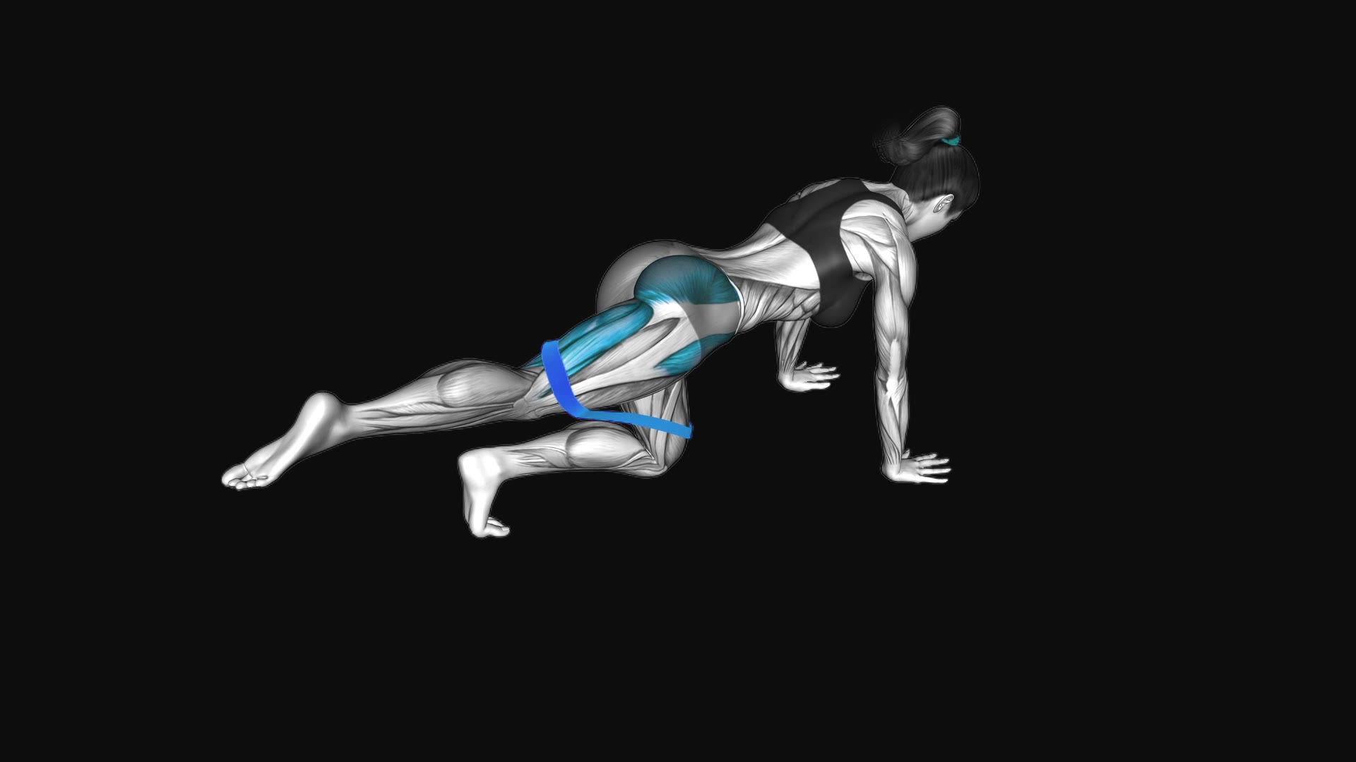 Resistance Band Kneeling Leg Half Circle