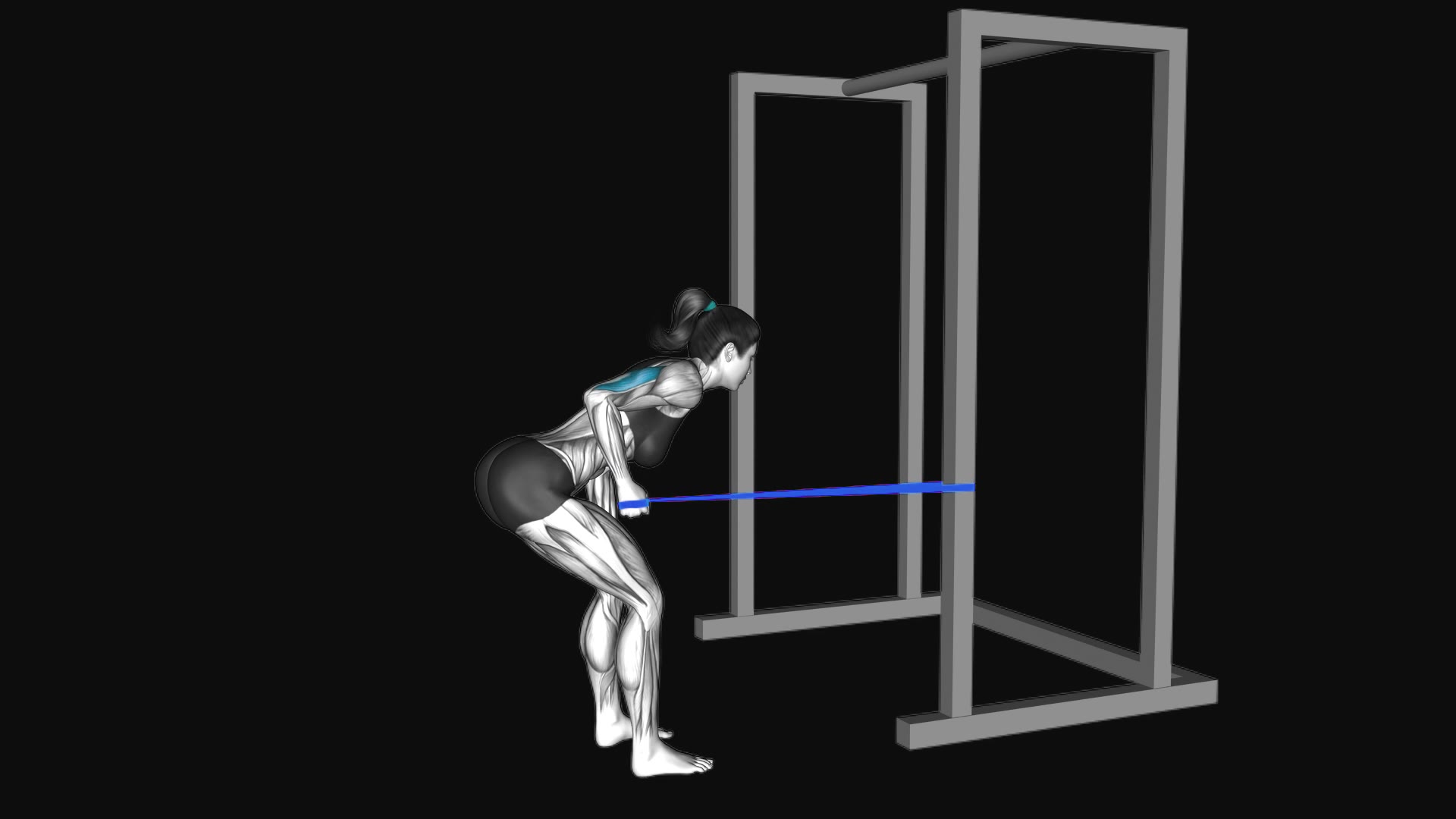 Resistance Band Bent over Single Arm Triceps Kickback