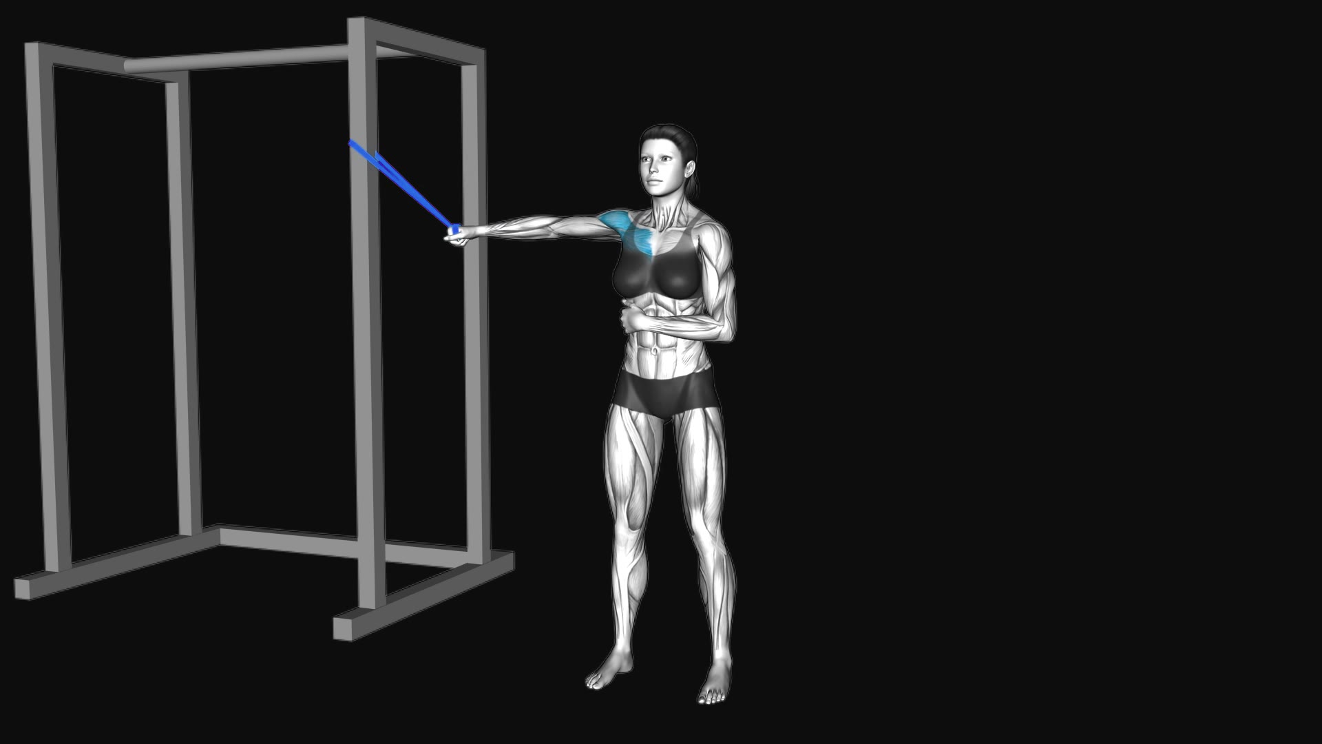 Resistance Band Single Arm Low Chest Fly