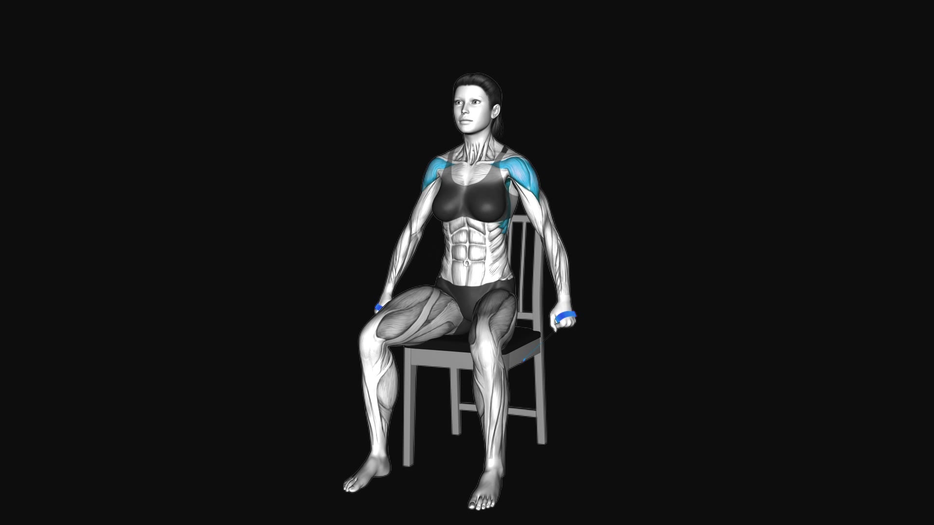 Resistance Band Sitting Lateral Raise on a Chair