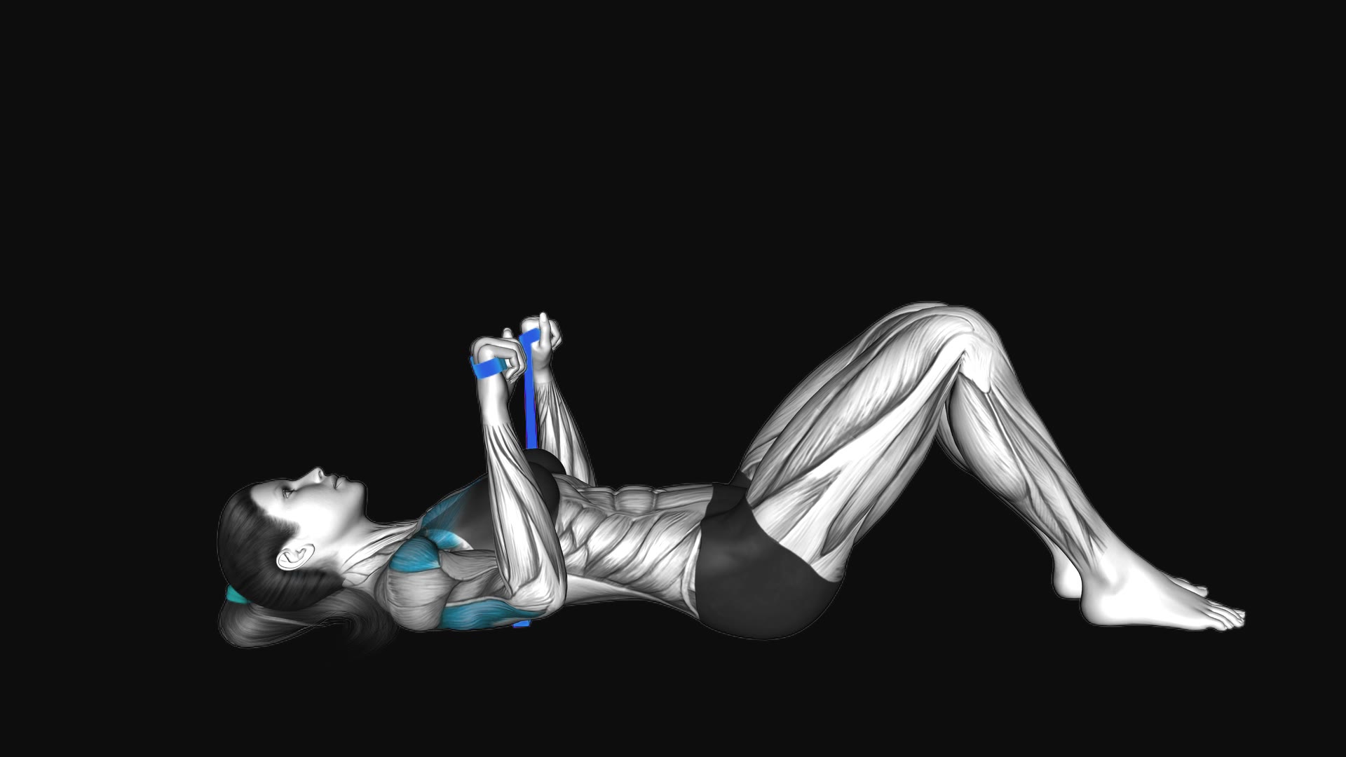 Resistance Band Lying Floor Chest Press