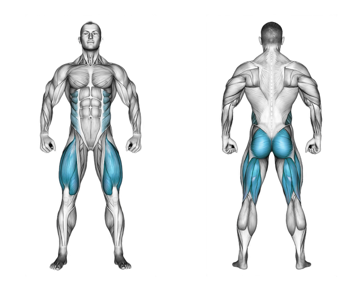 Barbell Jefferson Squat: legs, glutes