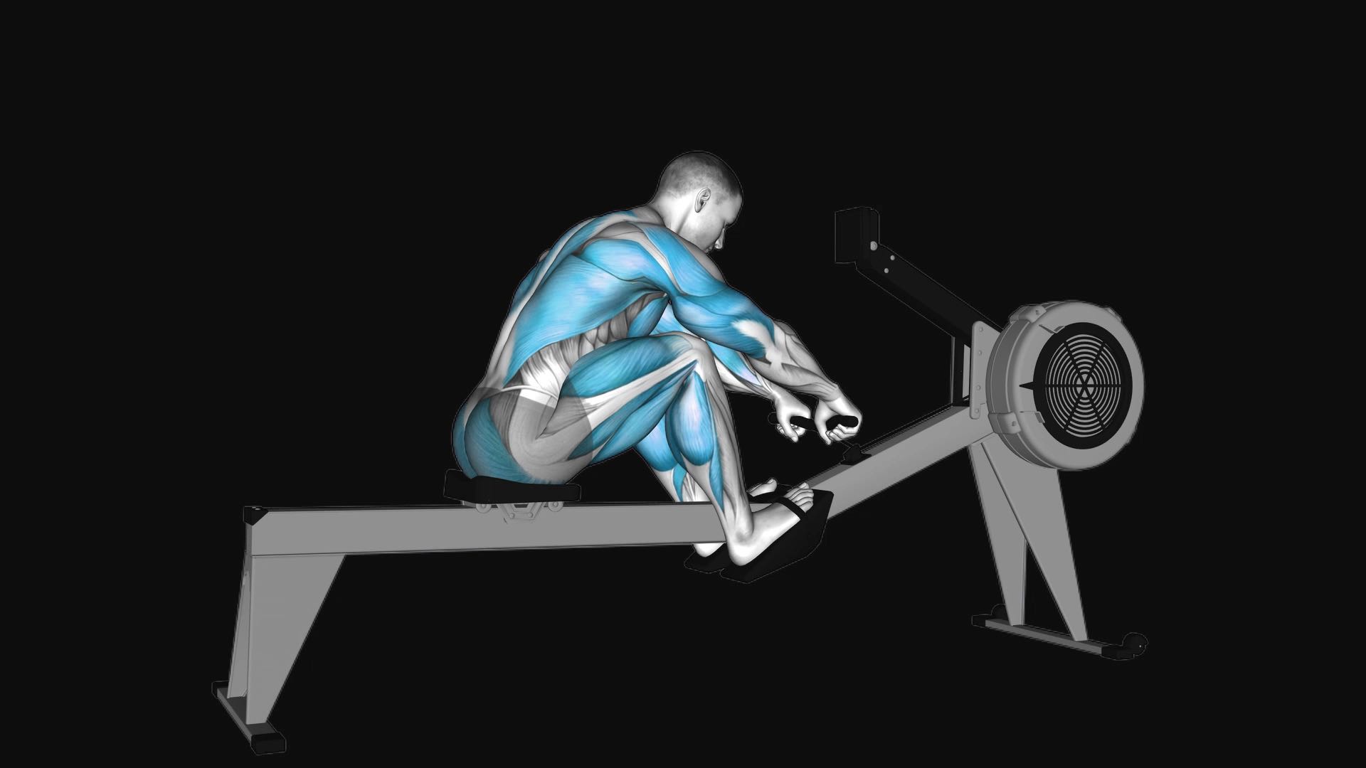 Rowing with rowing machine