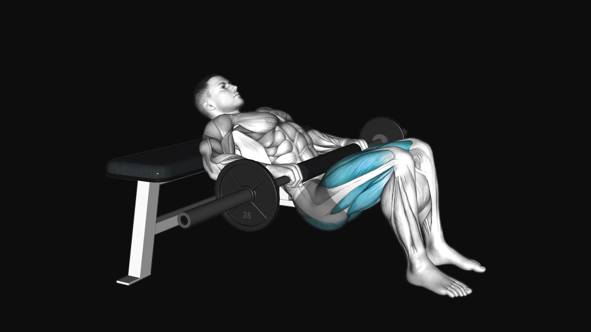 Barbell one leg hip thrust