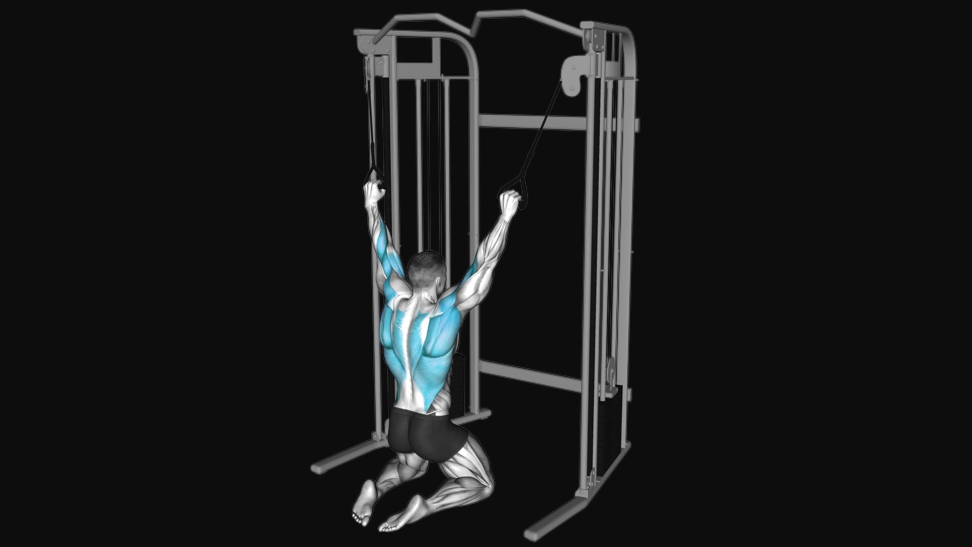 Cable Parallel Grip Lat Pulldown on Floor