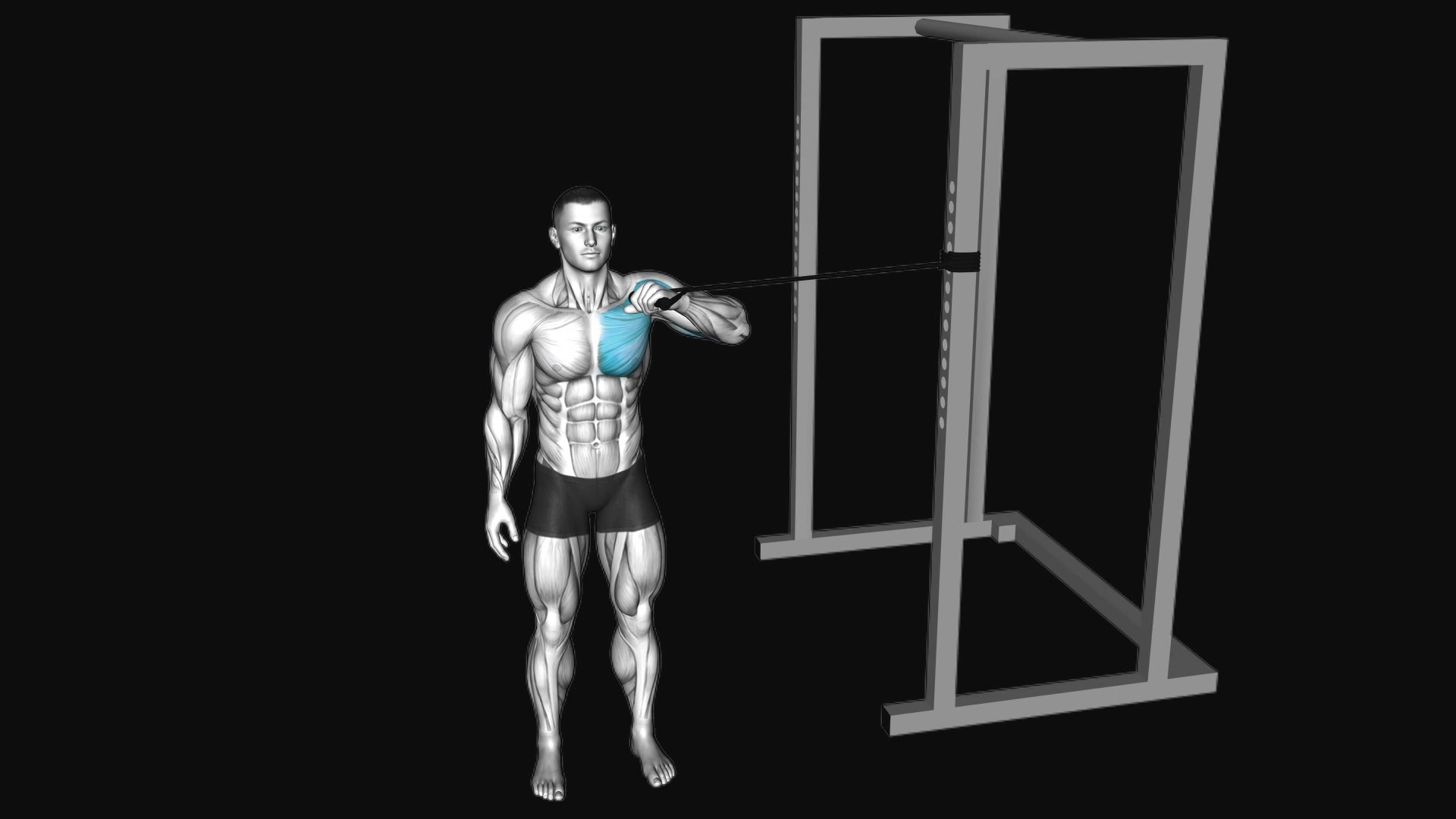 Band Cross Body One Arm Chest Press