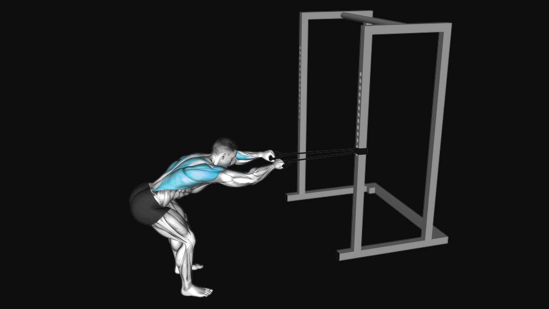 Band Bent over Lat Pulldown