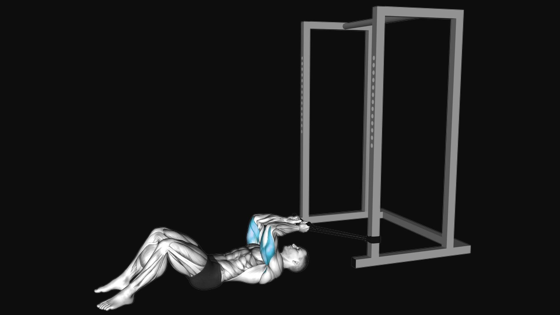 Band Lying Reverse Grip Pressdown