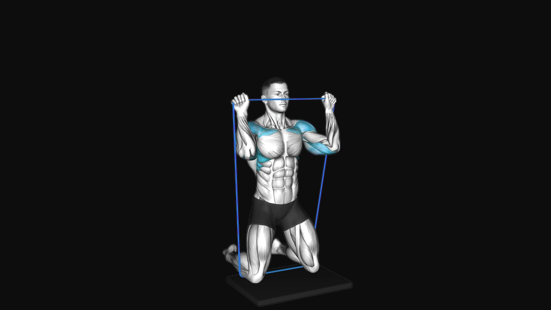 Resistance Band Kneeling Shoulder Press