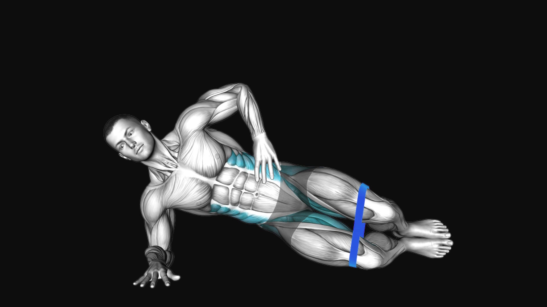 Resistance Band Side Plank Clamshell