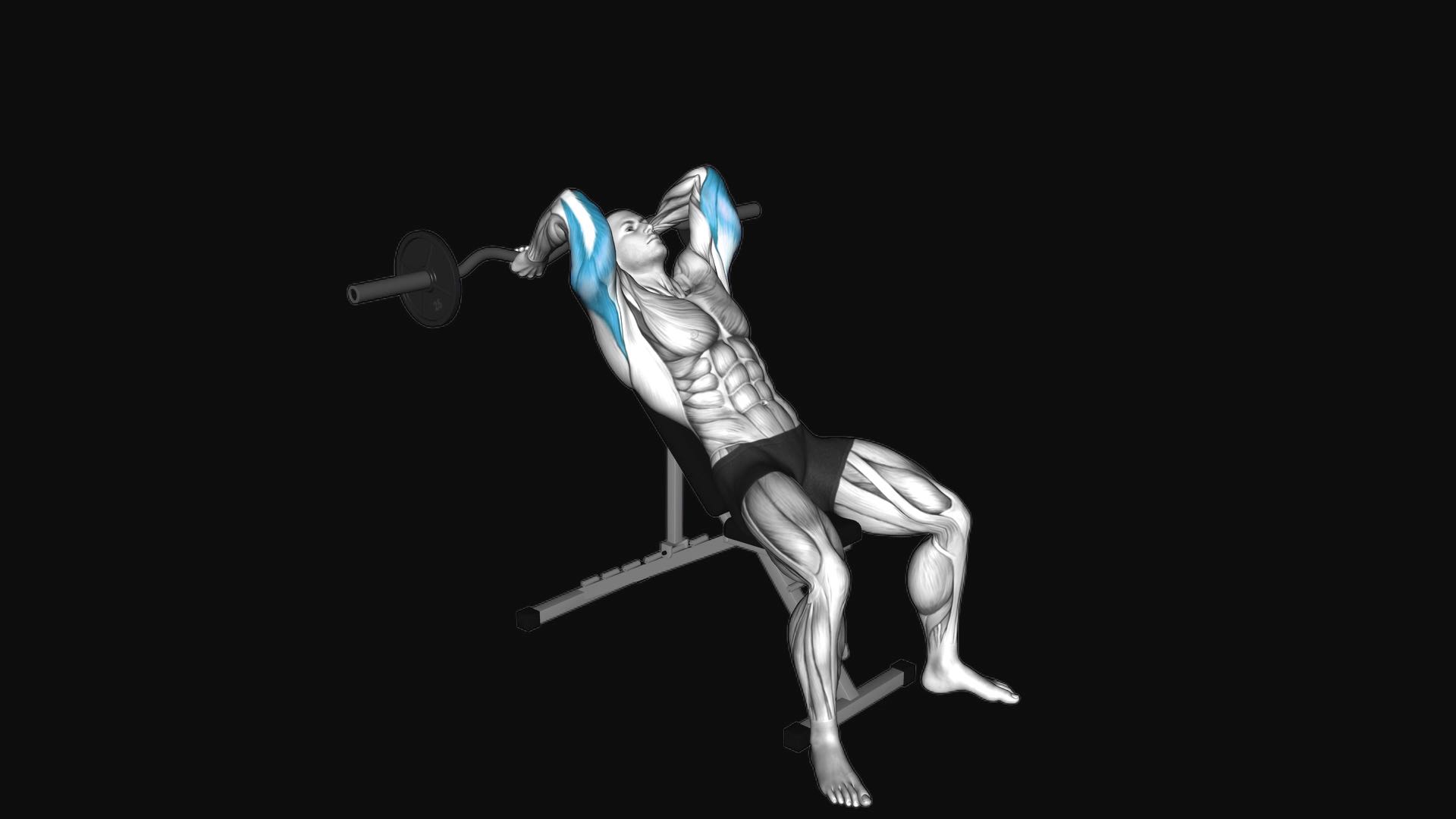 EZ-Barbell Incline Triceps Extension