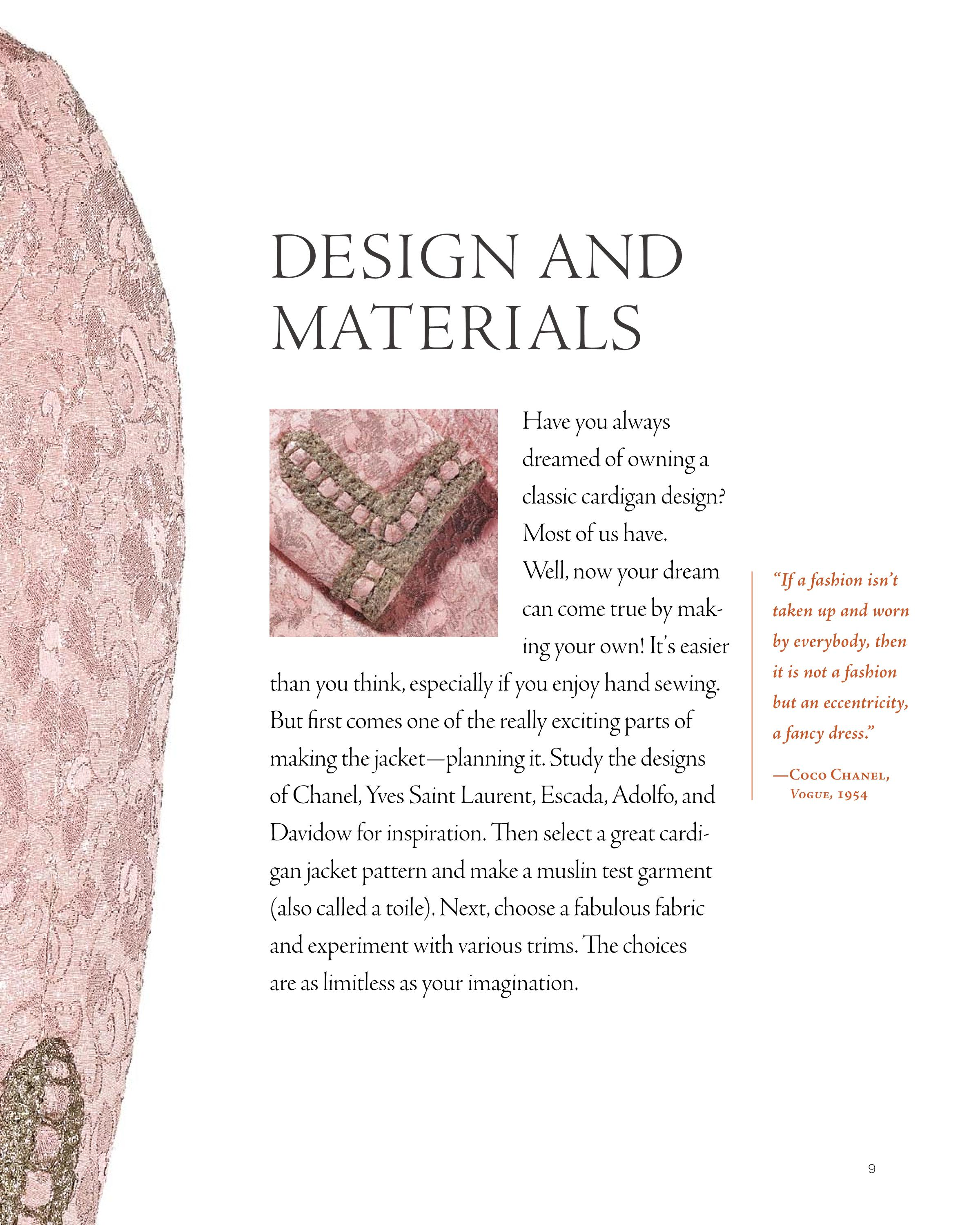 Couture Sewing: The Couture Cardigan Jacket, Sewing secrets from a Chanel Collector by Claire B. Sha