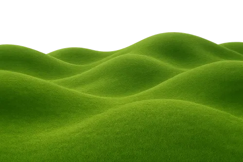 Paisaje de colinas verdes cubiertas de hierba brillante