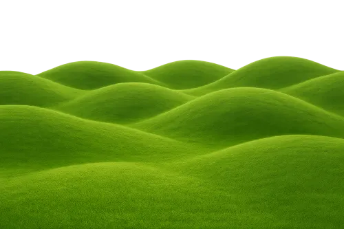 Colinas verde claro cubiertas de densa hierba sobre fondo negro