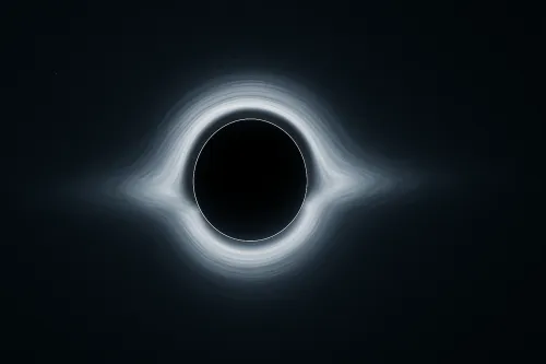 Image of a black hole with an accretion effect in outer space
