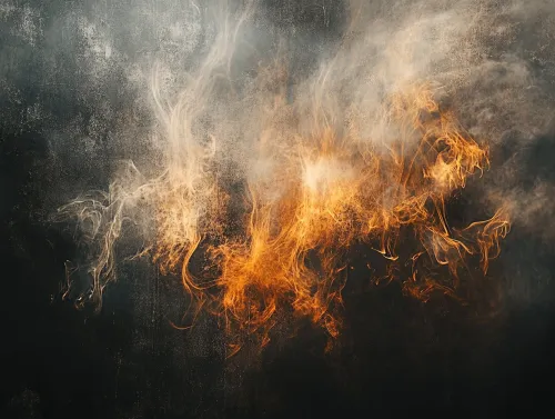 Fondo abstracto con elementos de fuego y humo que crean un efecto de movimiento