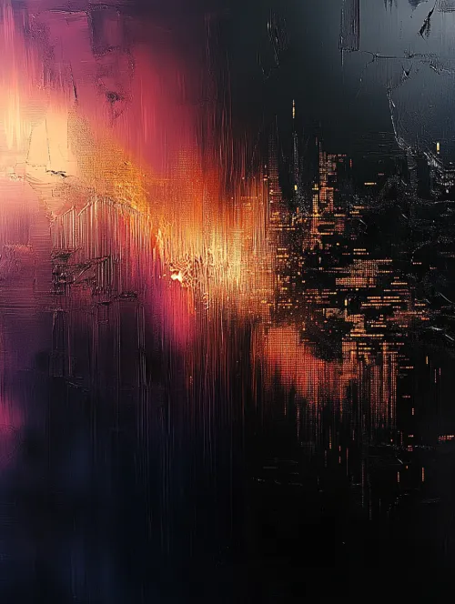 Imagen abstracta con una combinación de negro y colores brillantes de fuego