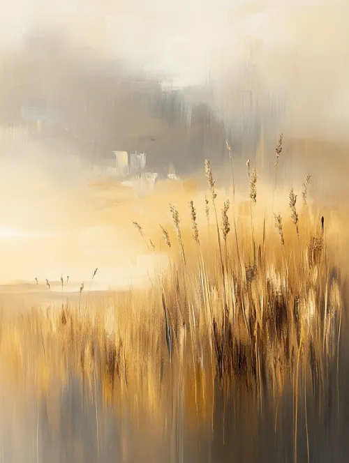Imagen abstracta de hierbas de campo en tonos dorados y grises
