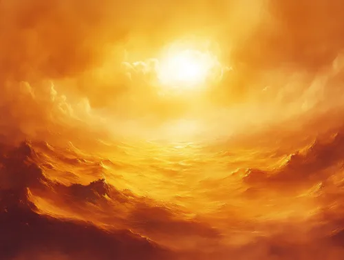 Impresionante paisaje de una puesta de sol reflejada en las olas del mar