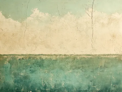 Cielo con nubes sobre una superficie acuática, realizado en estilo abstracto