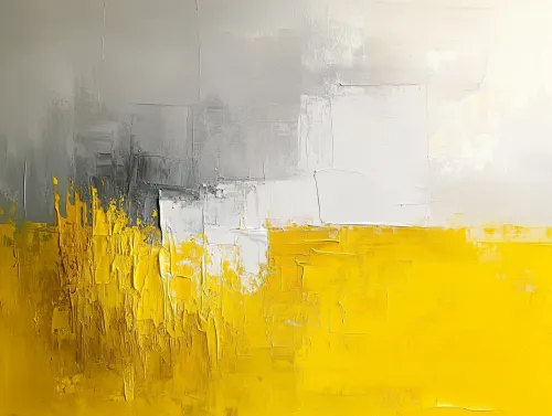 Abstracción tranquila con predominancia de color amarillo y gris