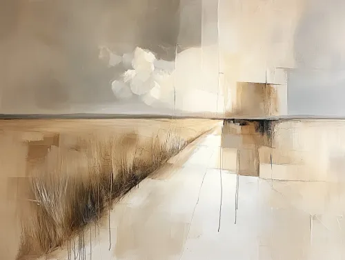 Imagen abstracta de un paisaje desértico con nubes