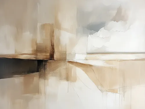 Composición abstracta con elementos horizontales y verticales sobre un fondo