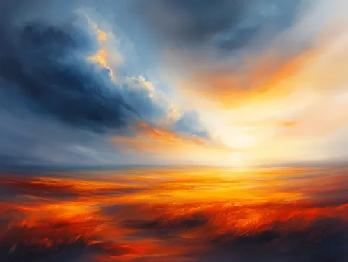 Hermoso atardecer con tonos brillantes de naranja y azul en el cielo