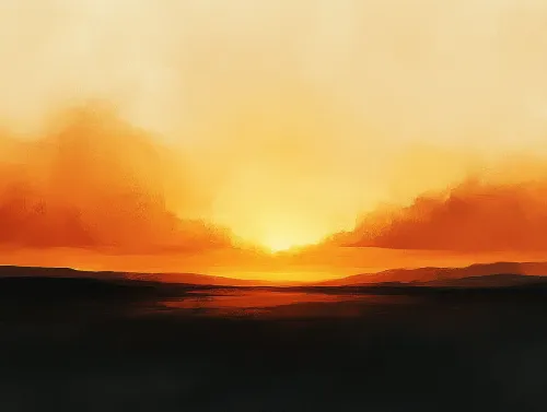 Hermosa imagen de un amanecer en brillantes tonos de naranja